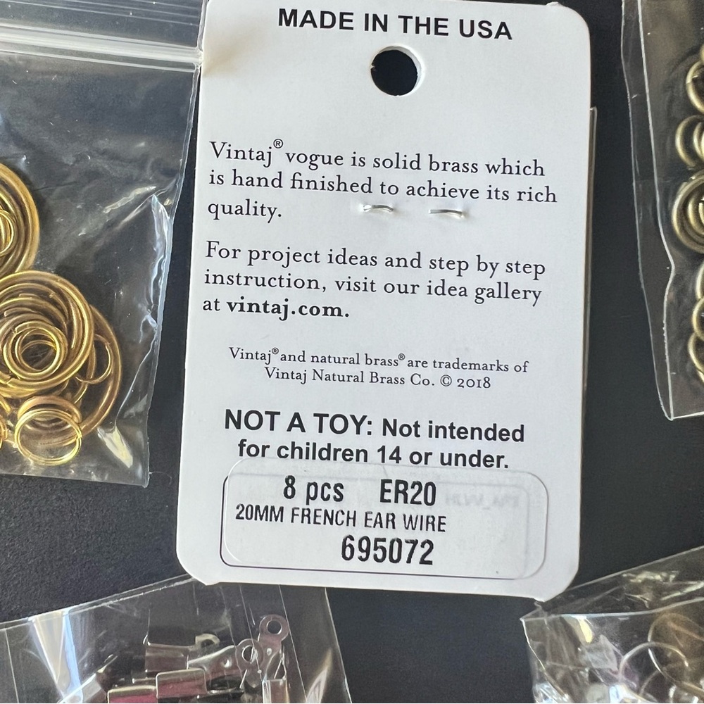 Over 10 Bundles/Jewelry Making Supplies includes Vintaj Brass French ER wires - Picture 5 of 14